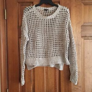 Express XS open knit sweater sandy brown color